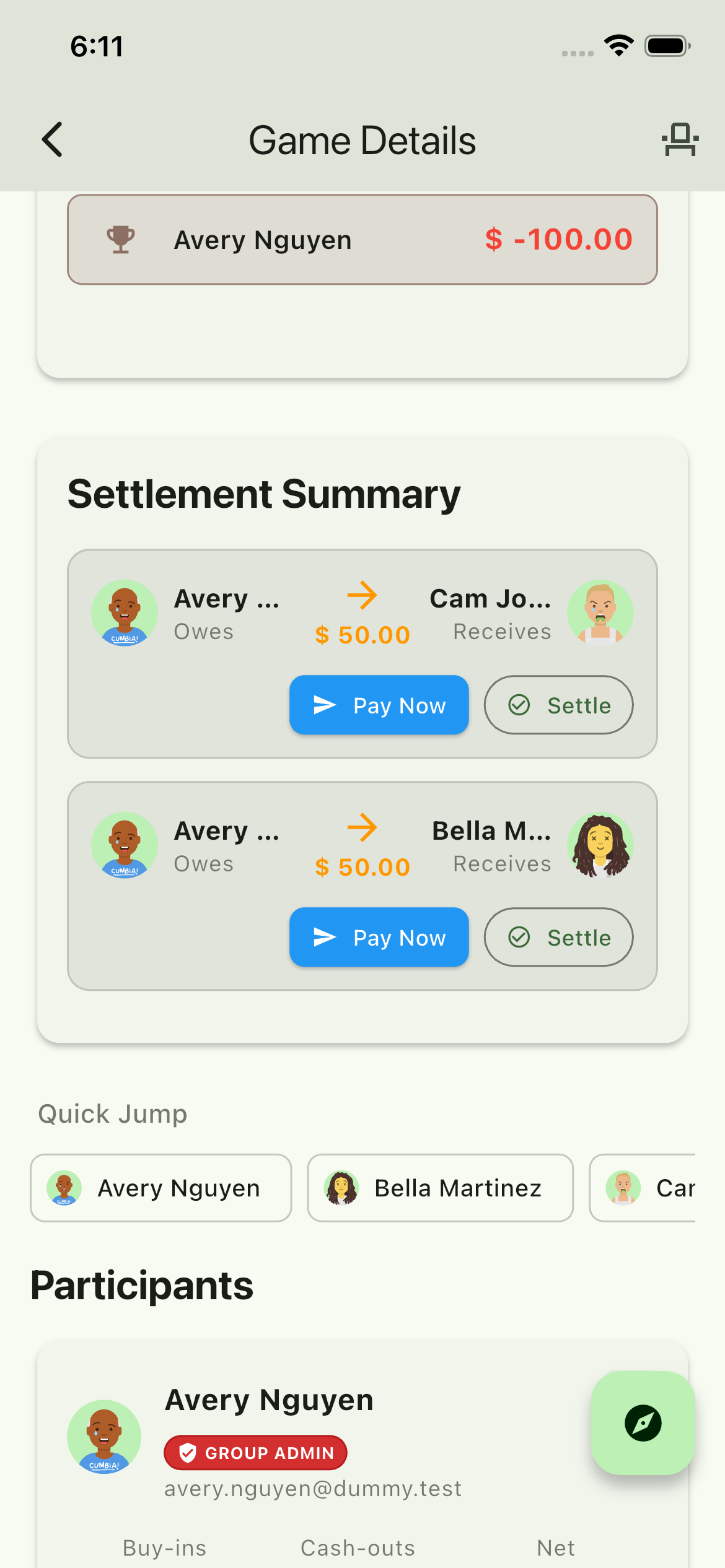 Settlement Summary